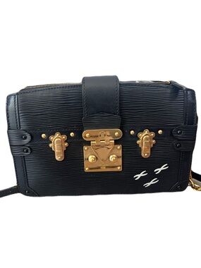 Louis Vuitton Black Epi Limited Ed Soft Trunk Clutch/Crossbody Bag  RFID chip